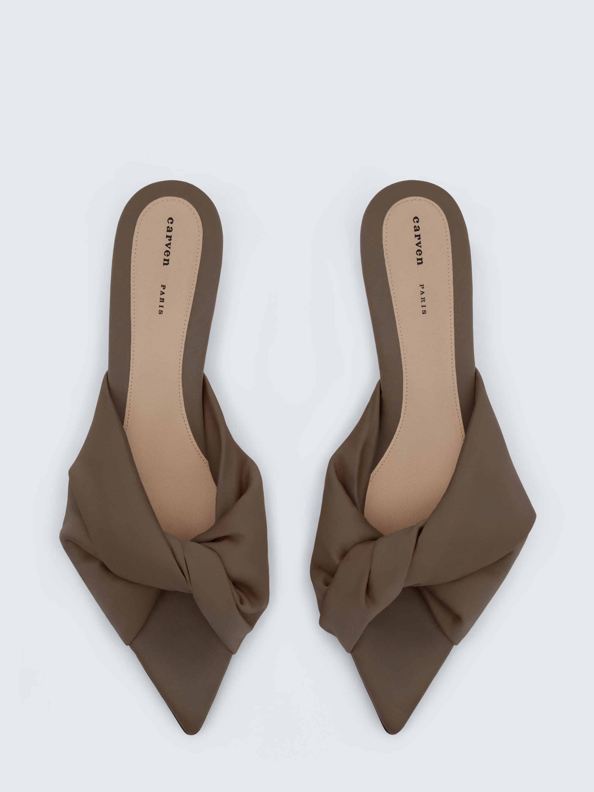 Coupole knotted open toe in satin jersey