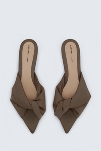 Coupole knotted open toe in satin jersey