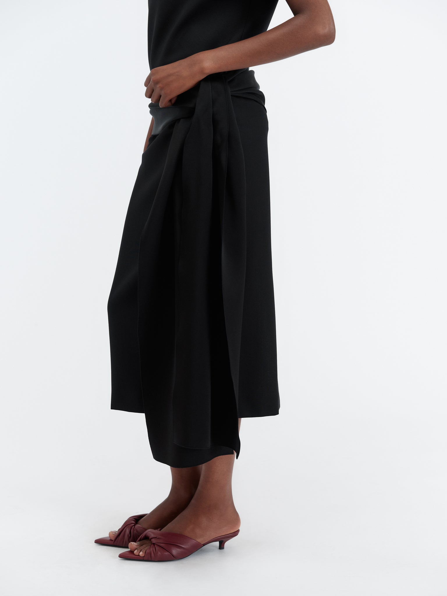 Mule Coupole nouée en cuir nappa