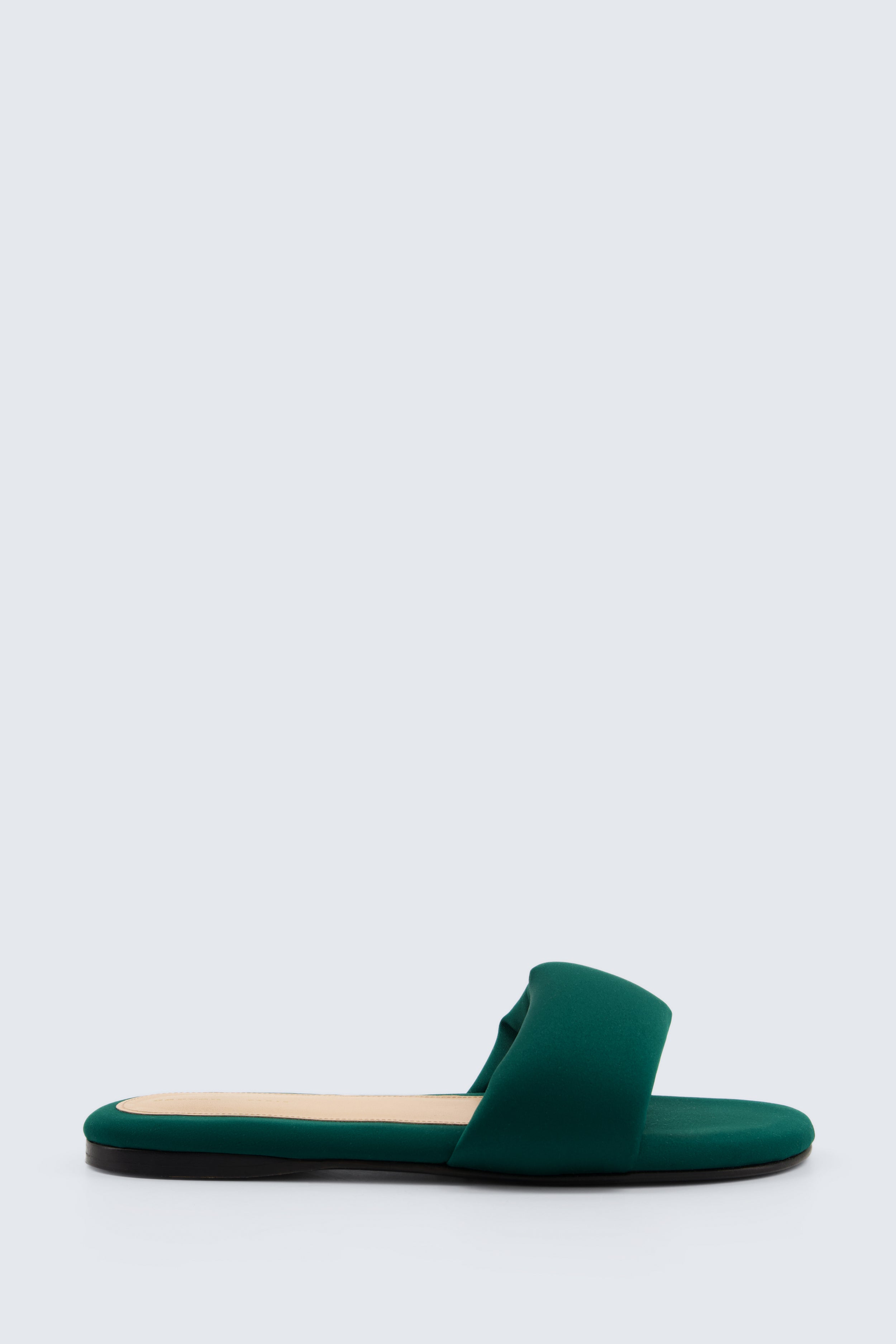 Garnier padded slide in matte satin