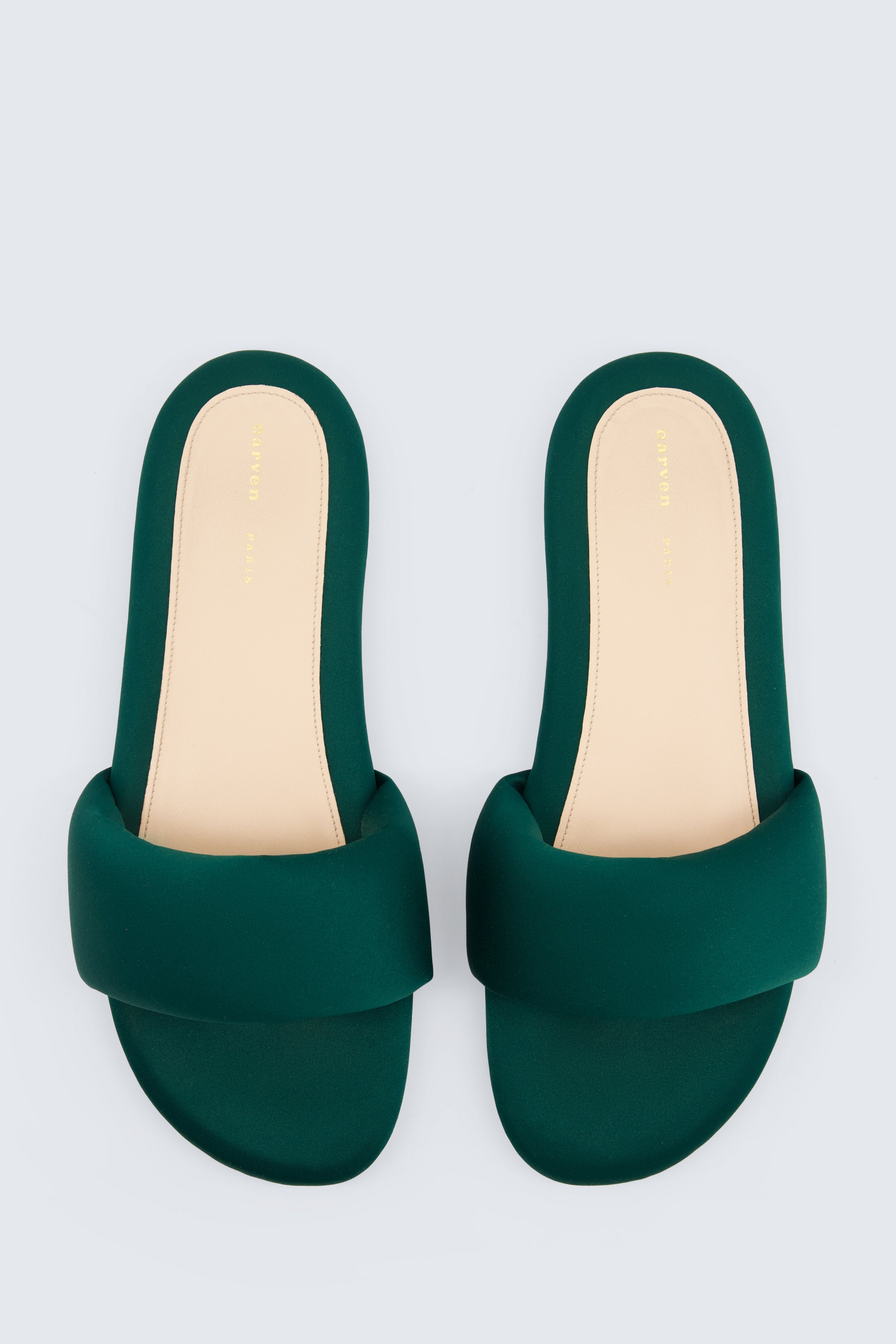 Garnier padded slide in matte satin