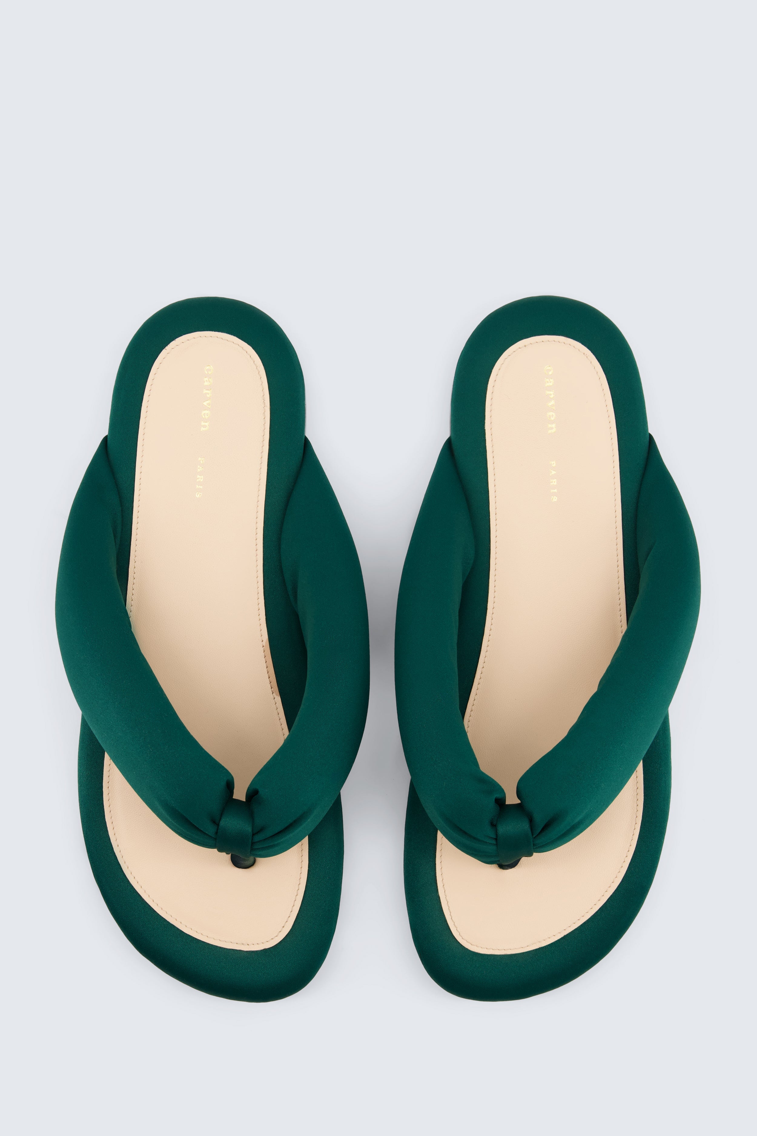 Garnier padded sandal in matte satin