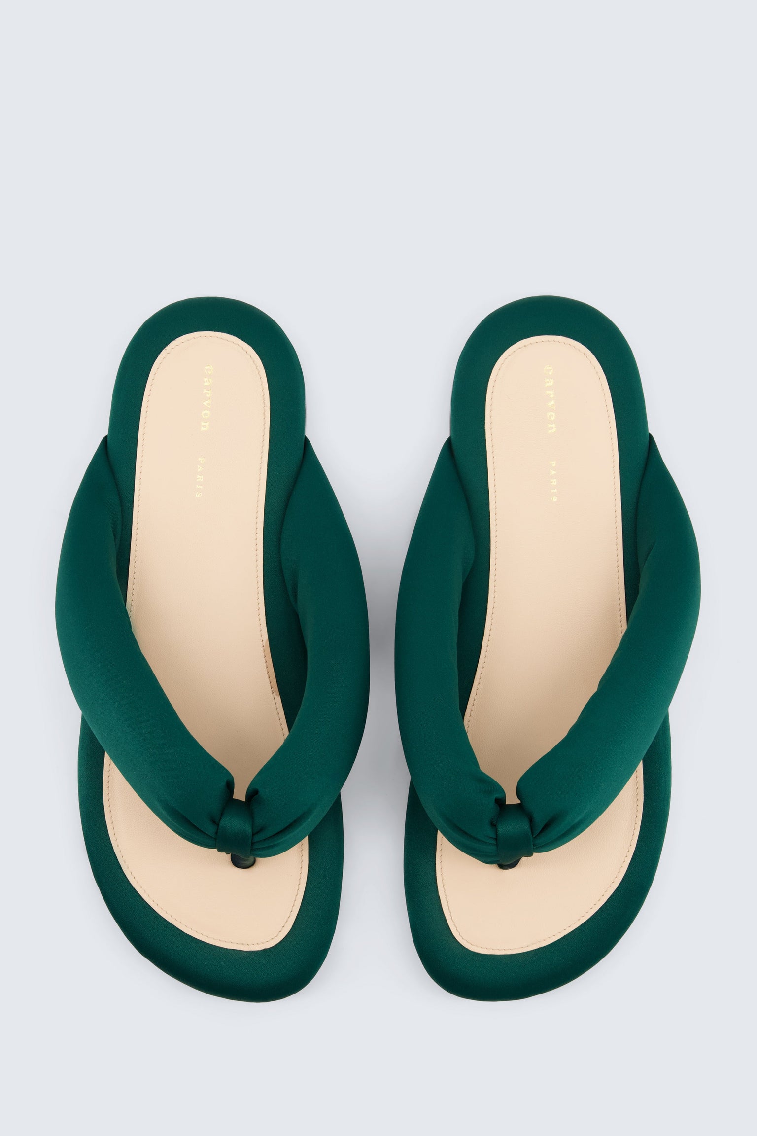 Garnier padded sandal in matte satin