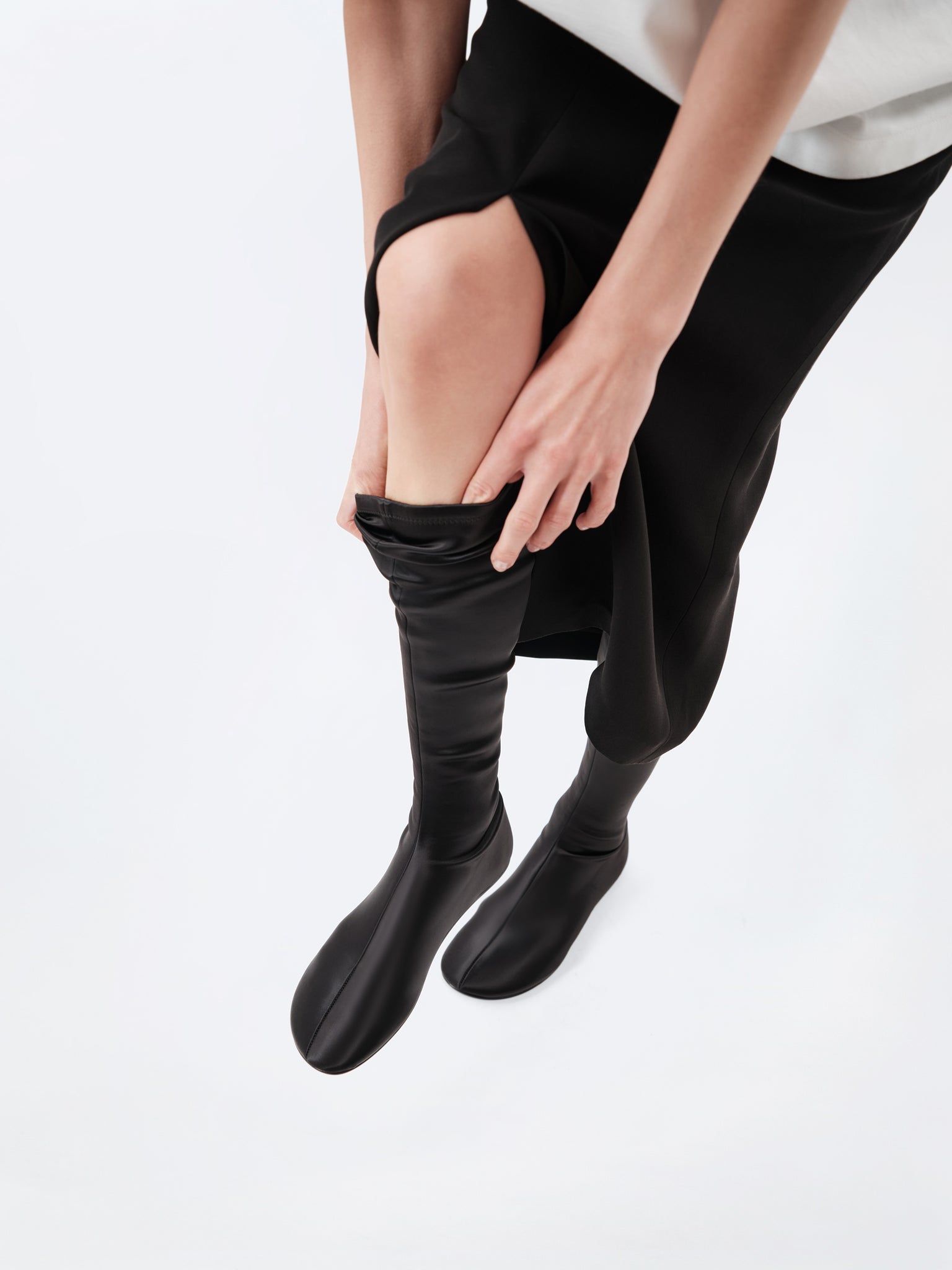 Glove boots in stretch nappa leather