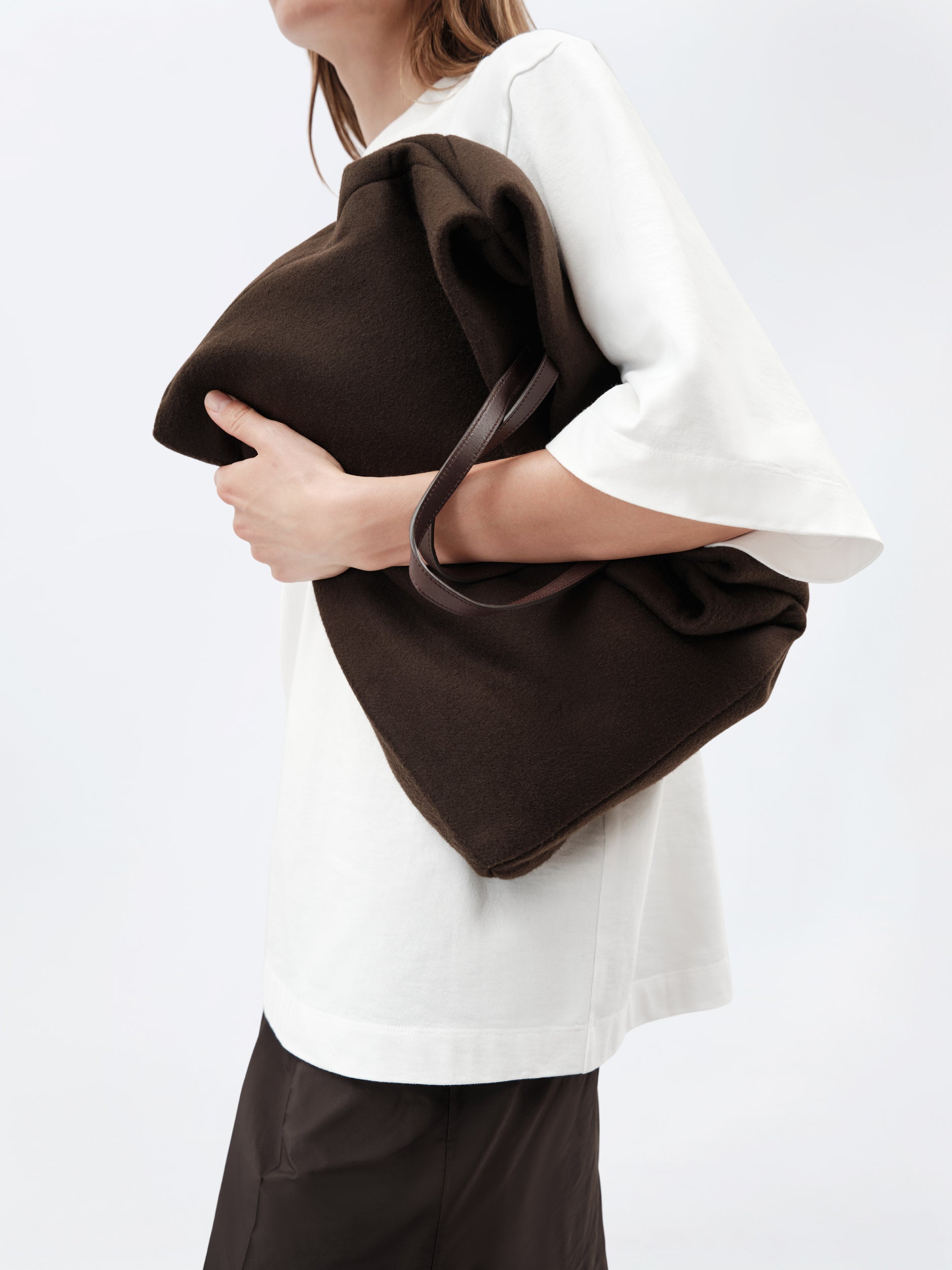 Cabas Jeanne en laine vierge double face