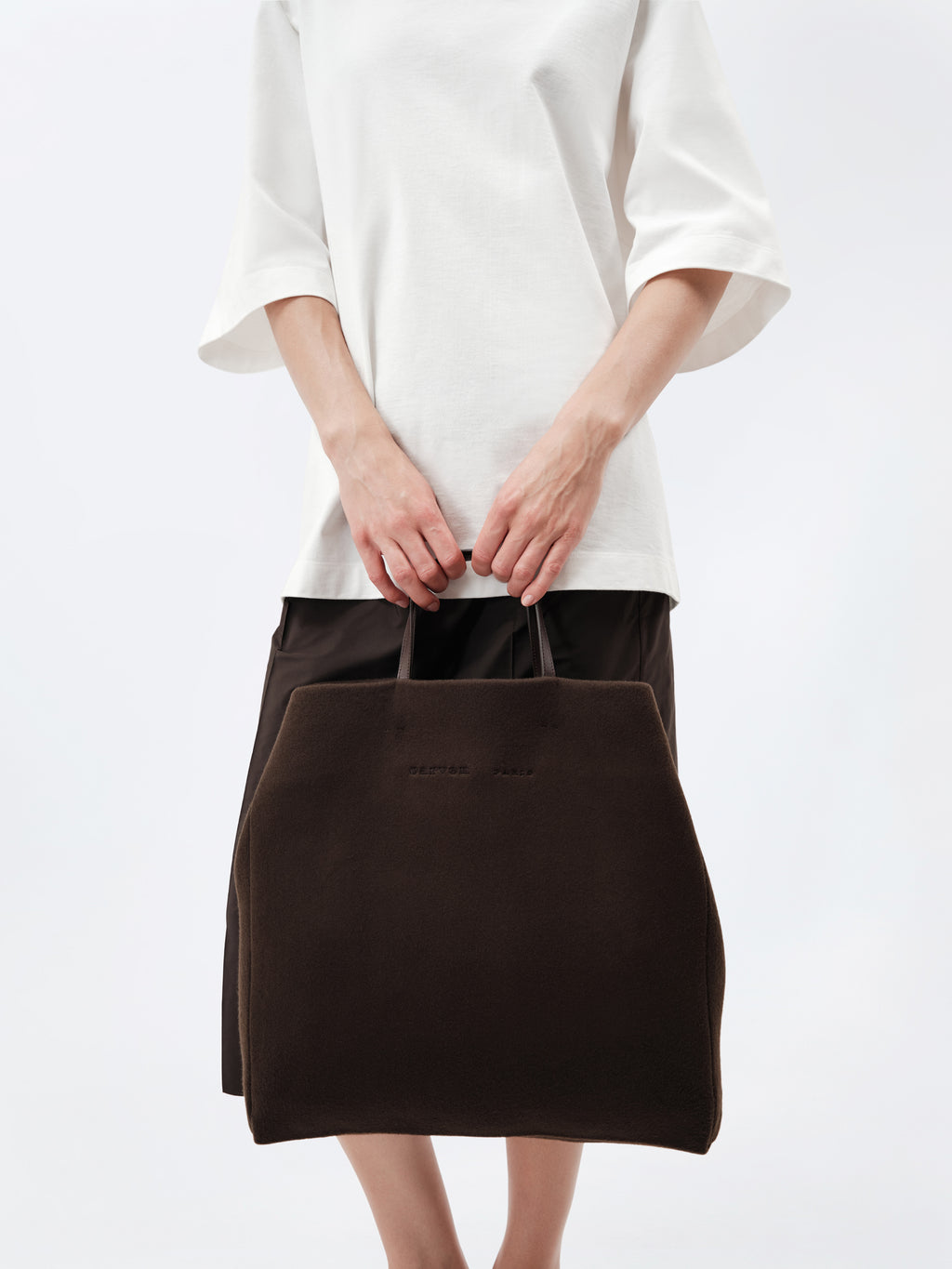 Cabas Jeanne en laine vierge double face