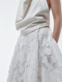 Jupe boule en jacquard coupé