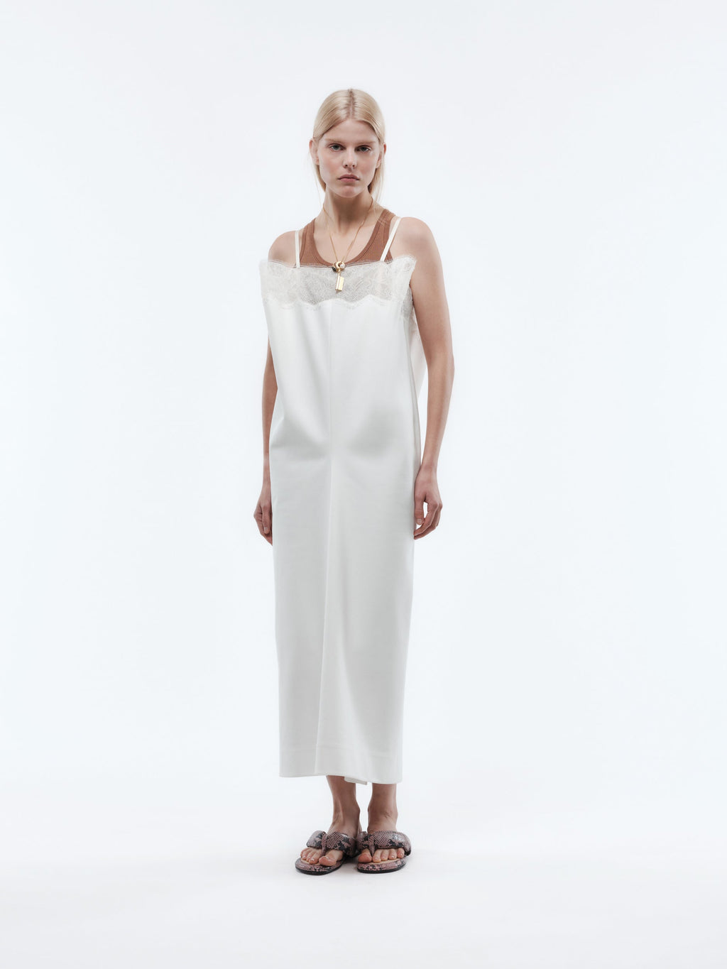 Lingerie lace dress in cotton uniform