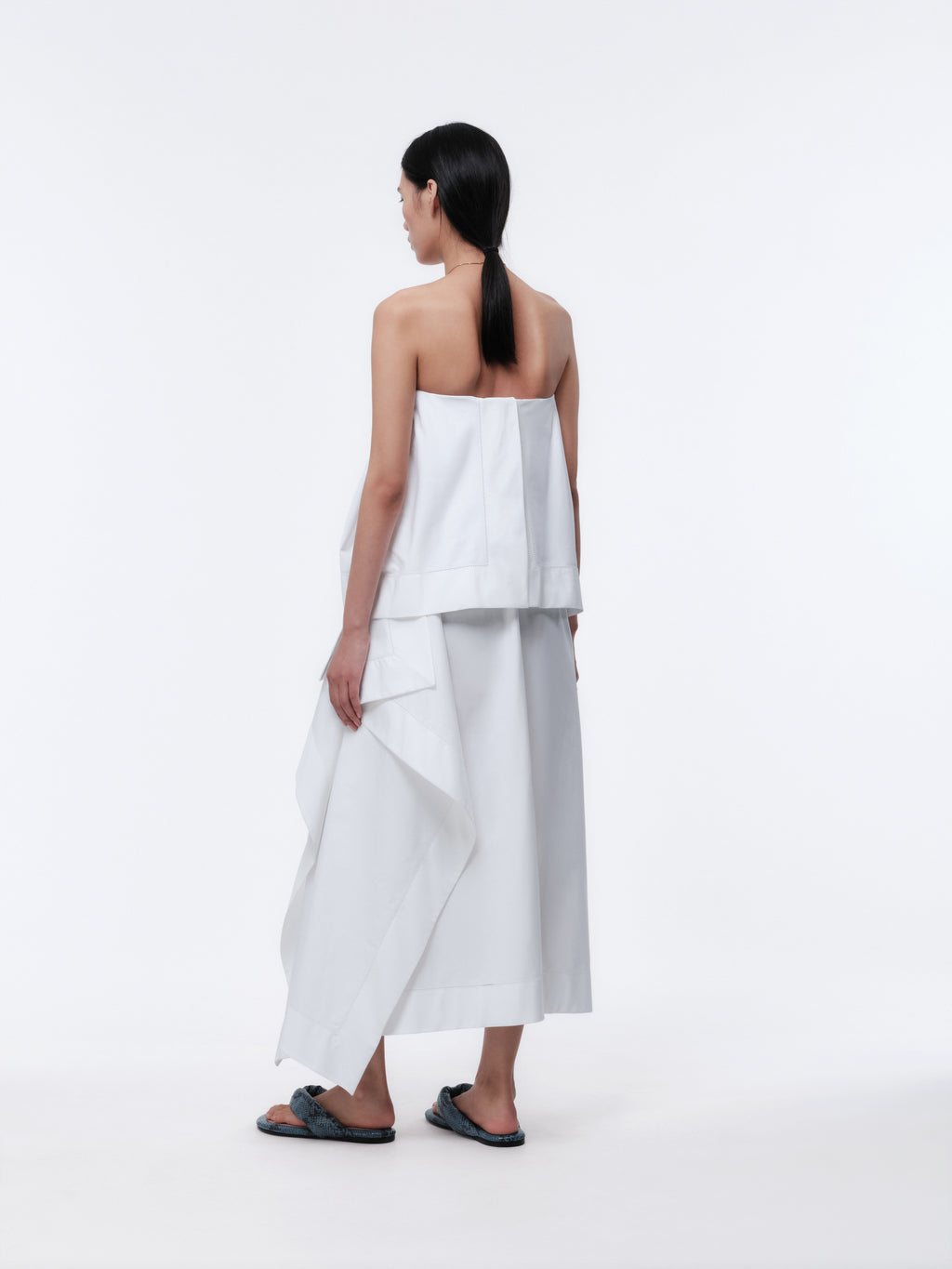 Bustier dress in matte poplin