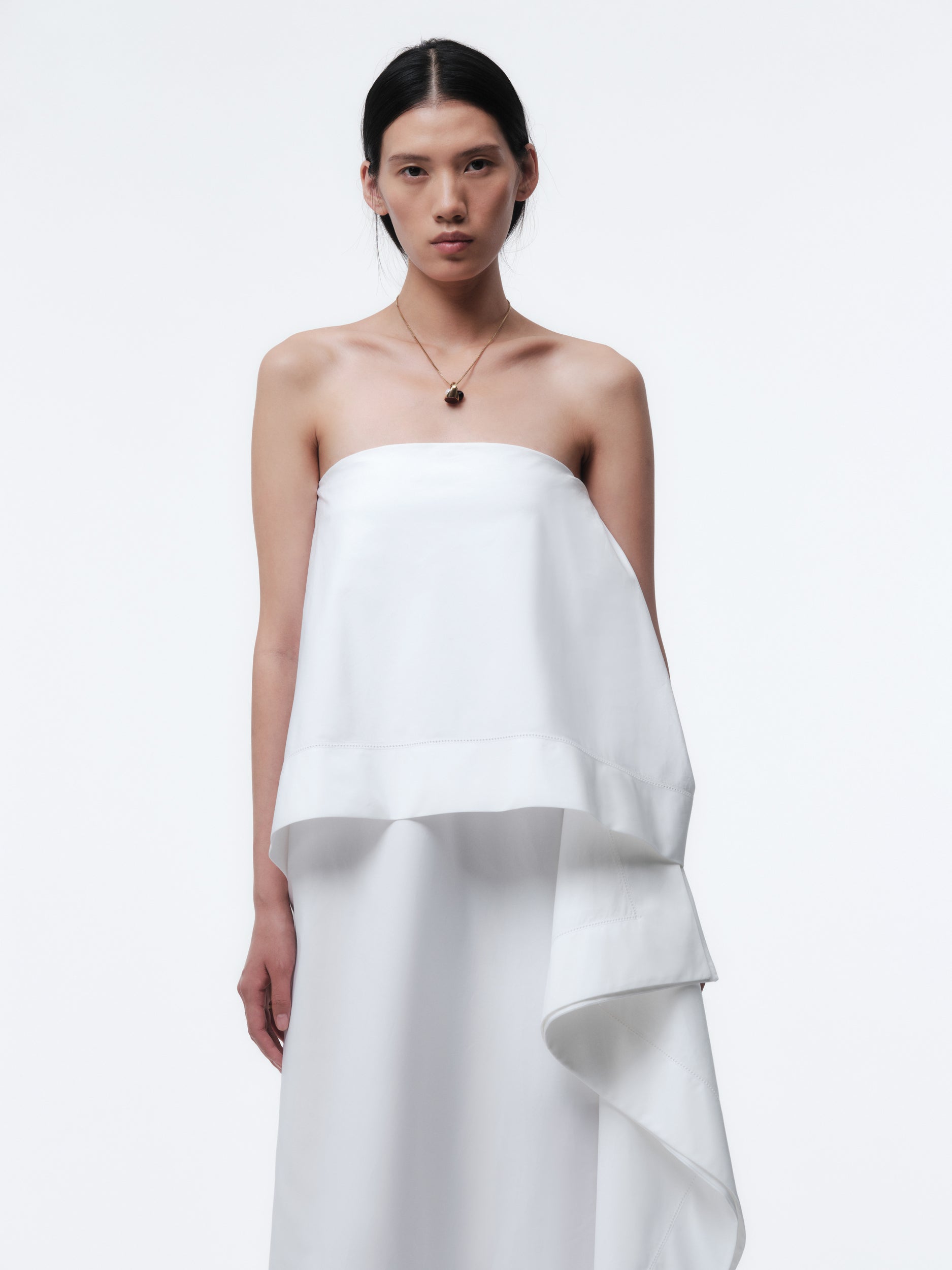 Bustier dress in matte poplin