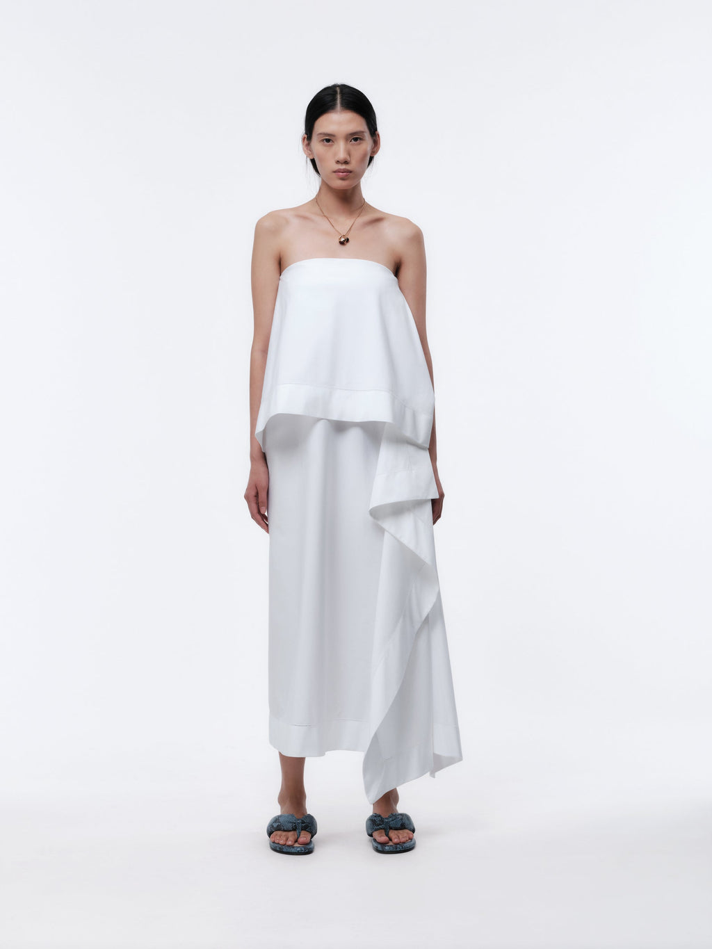 Bustier dress in matte poplin