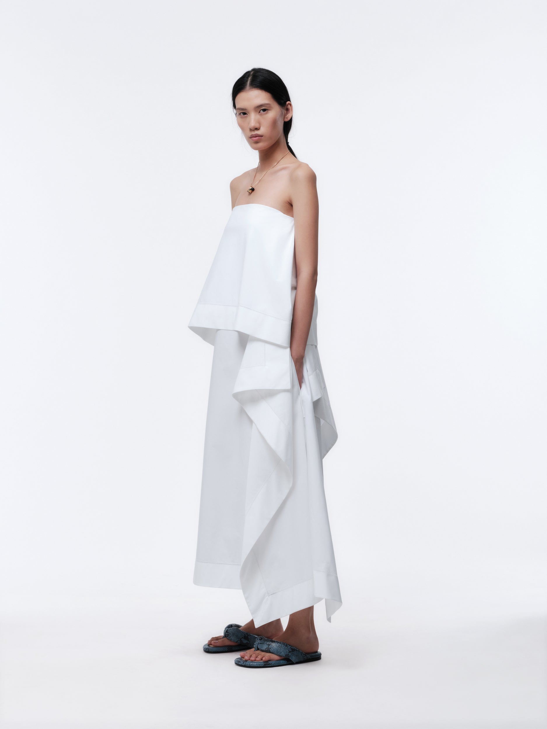 Bustier dress in matte poplin