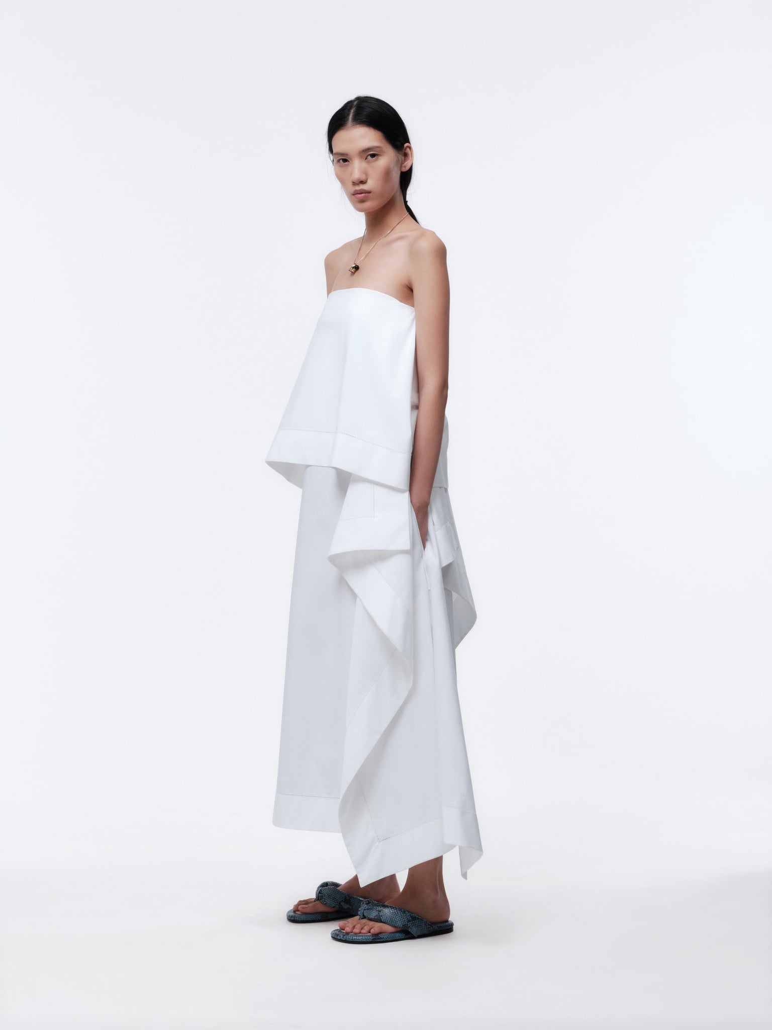 Bustier dress in matte poplin