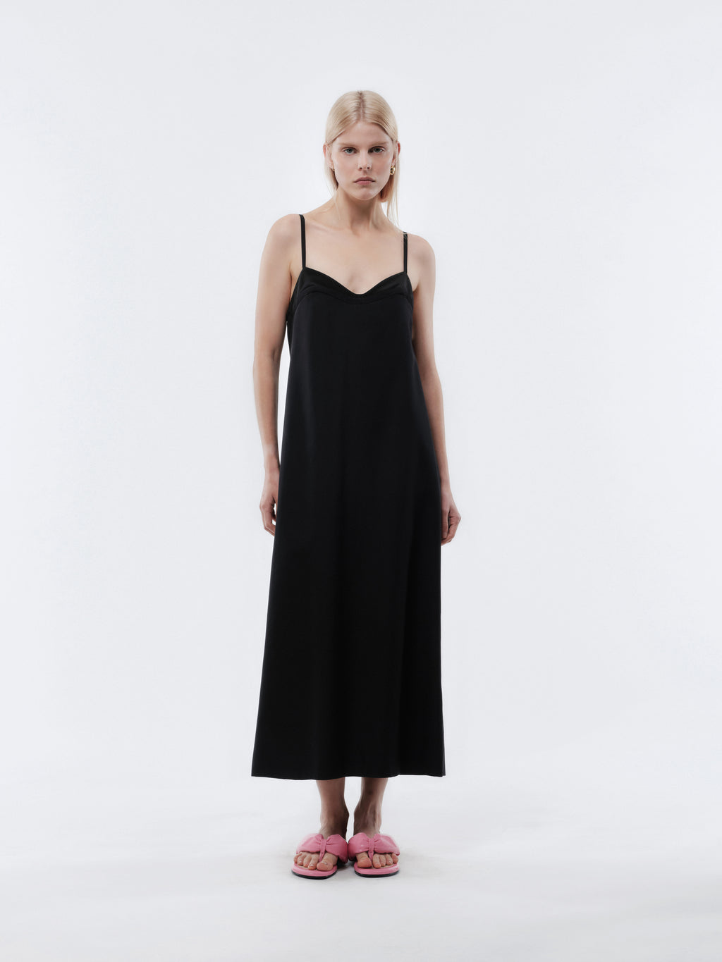 black silk lingerie dress Short Silk Slip Dress - Black and Black Caudry Lace