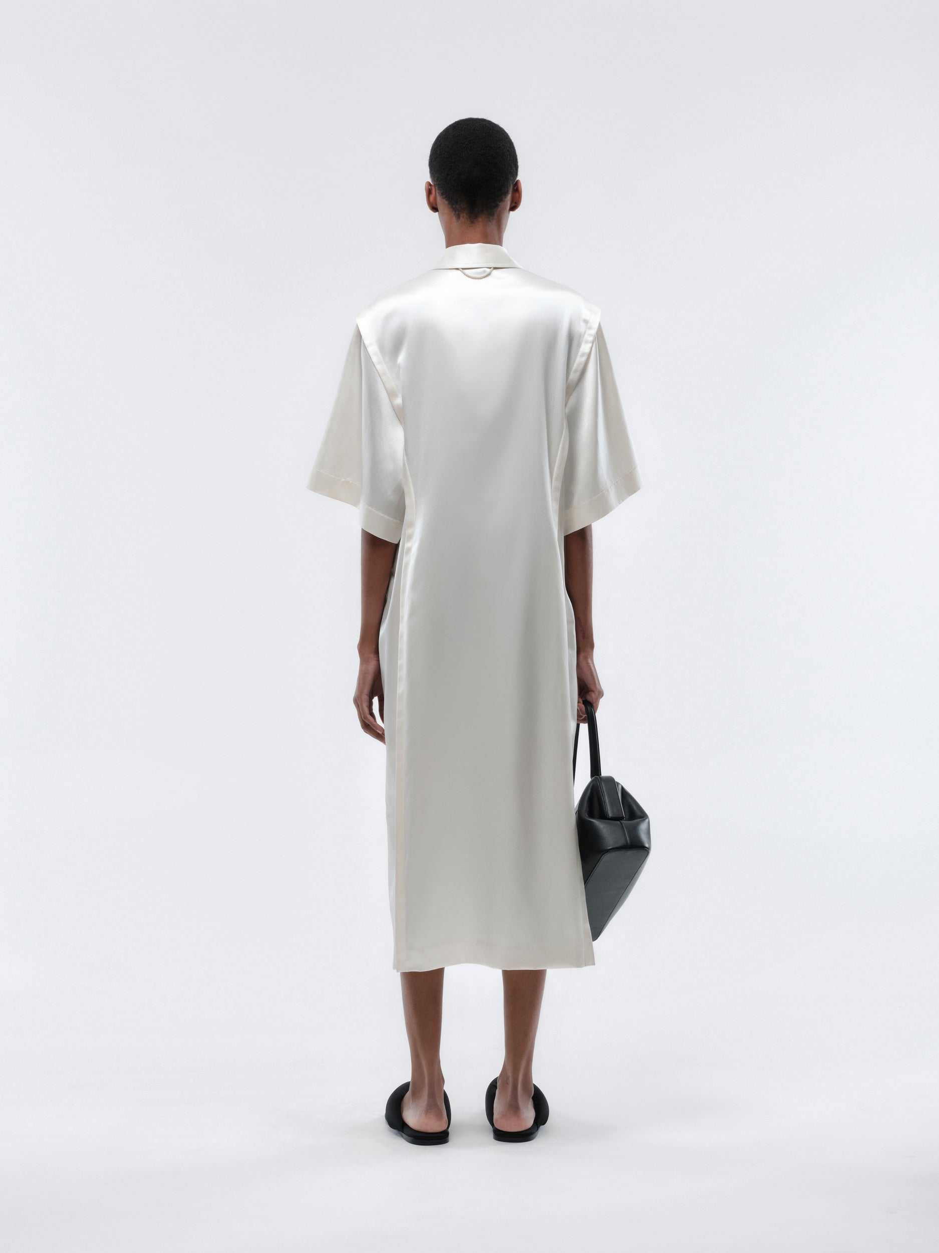 Lingerie dress in silk suiting