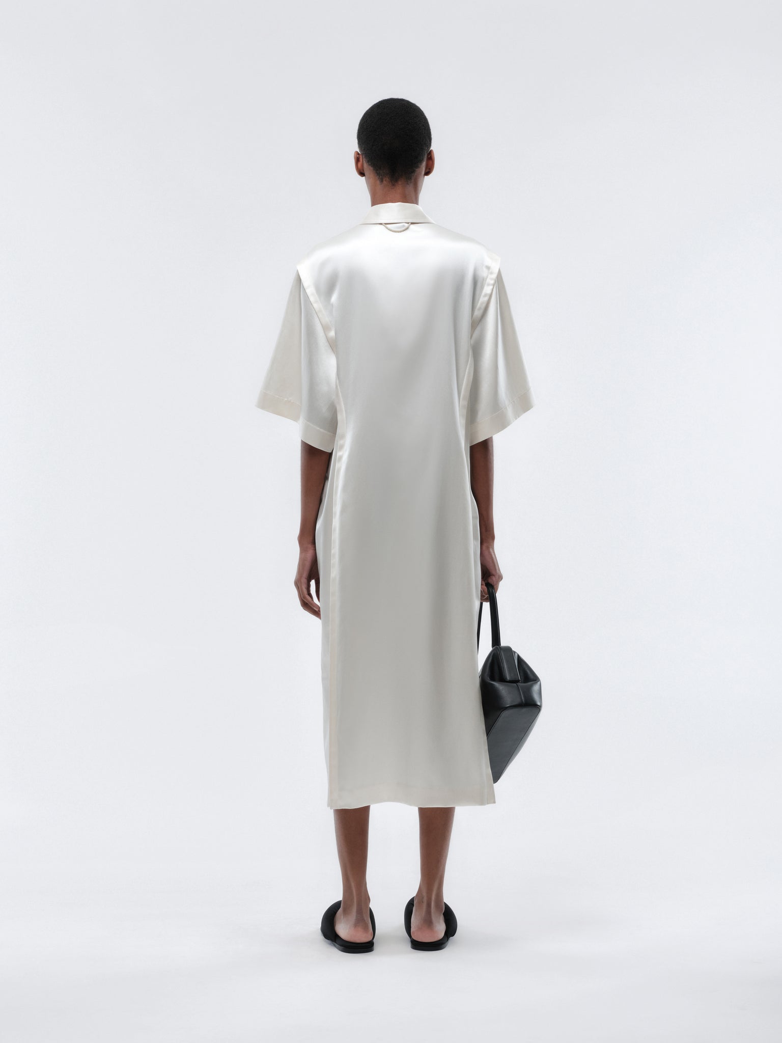 Lingerie dress in silk suiting