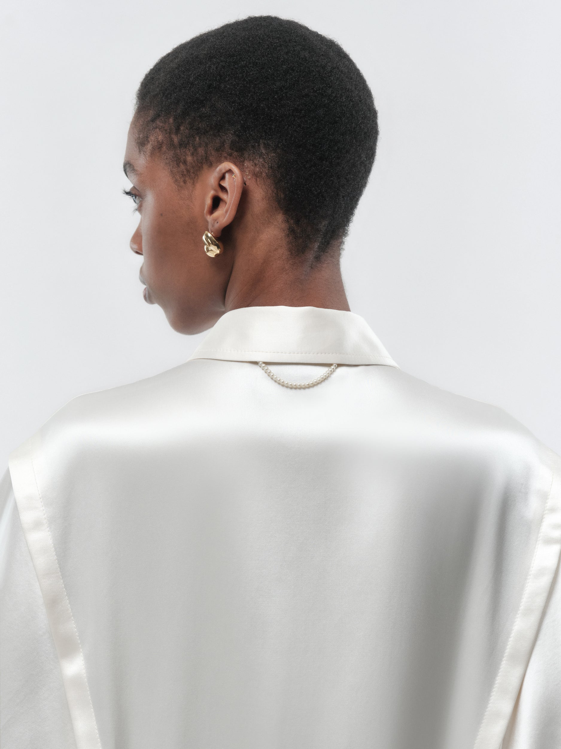 Lingerie dress in silk suiting