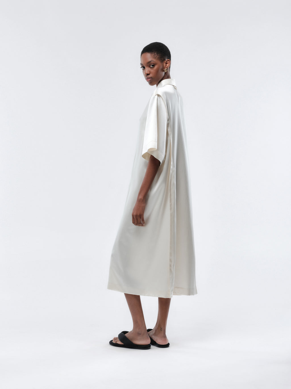 Lingerie dress in silk suiting