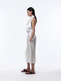 Drawstring skirt in slip satin  