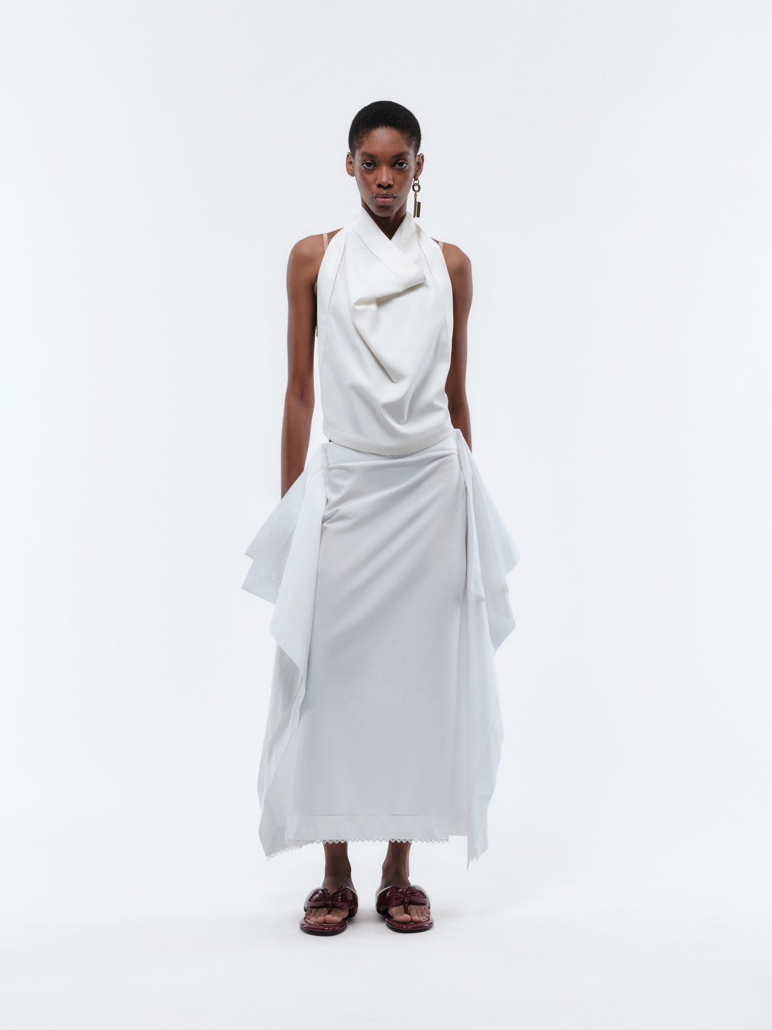 Haut dos nu en soie tailleur