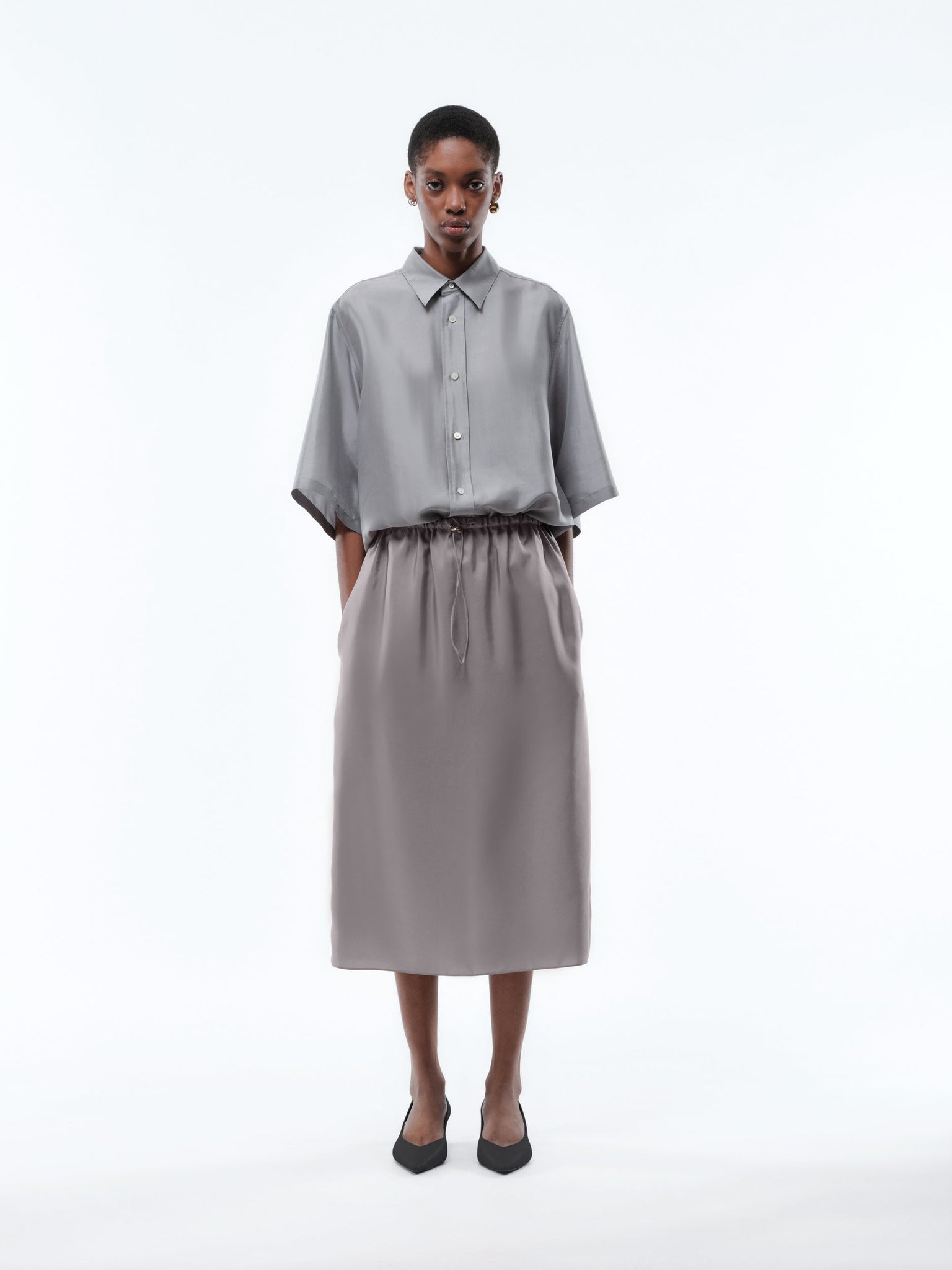 Jupe à enfiler en soie habotai