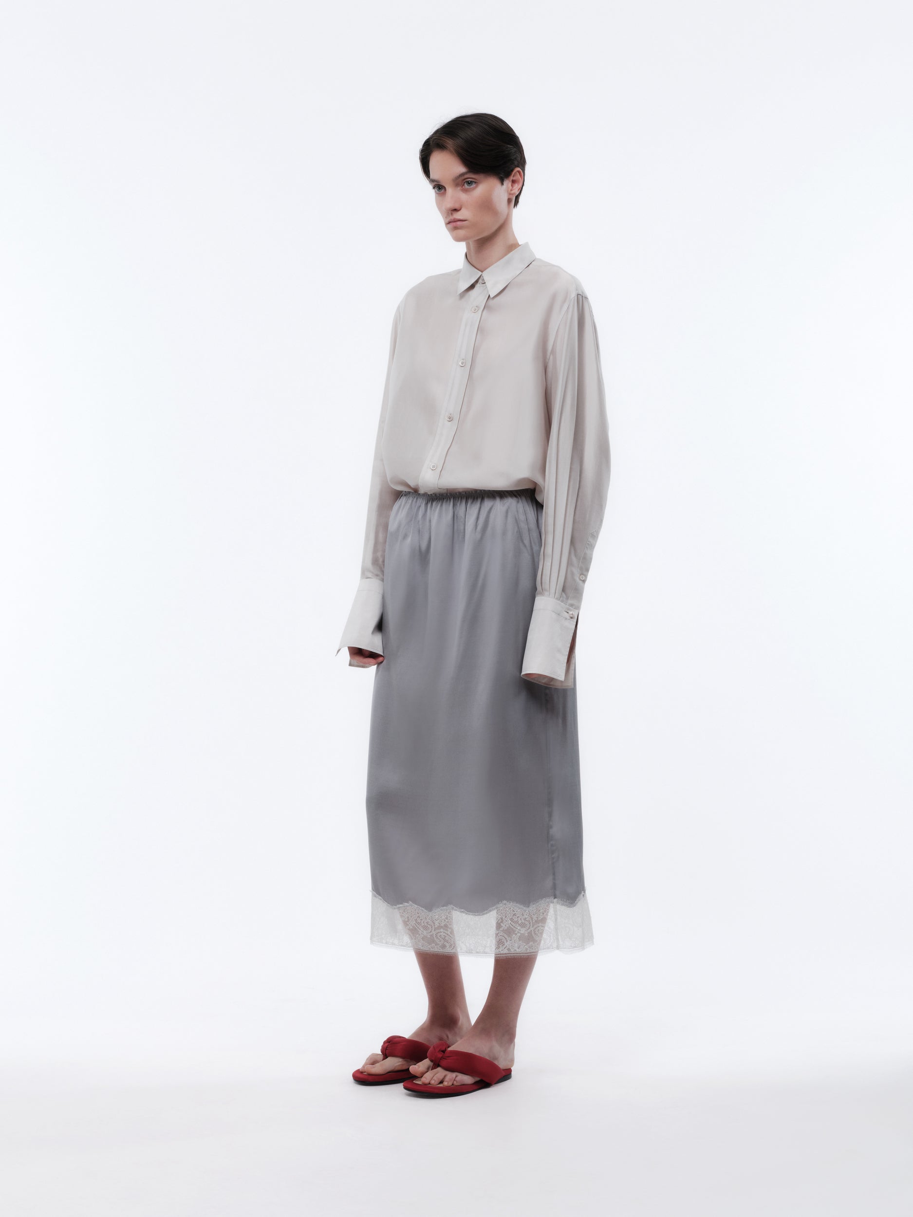 Lingerie skirt in silk drap