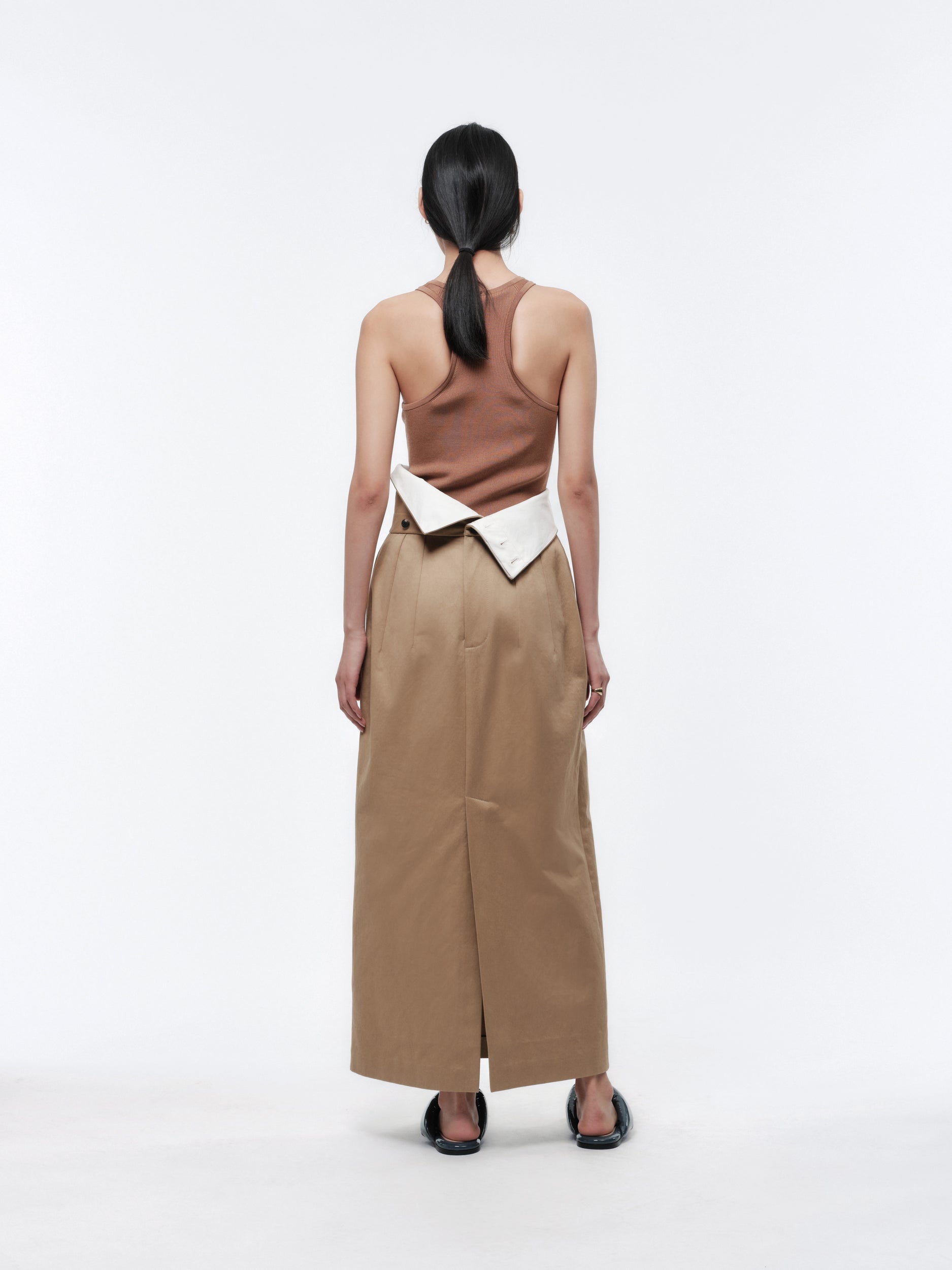 Jupe orchidée en satin de coton