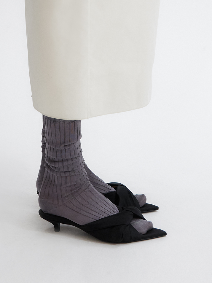 Chaussettes en soie côtelée