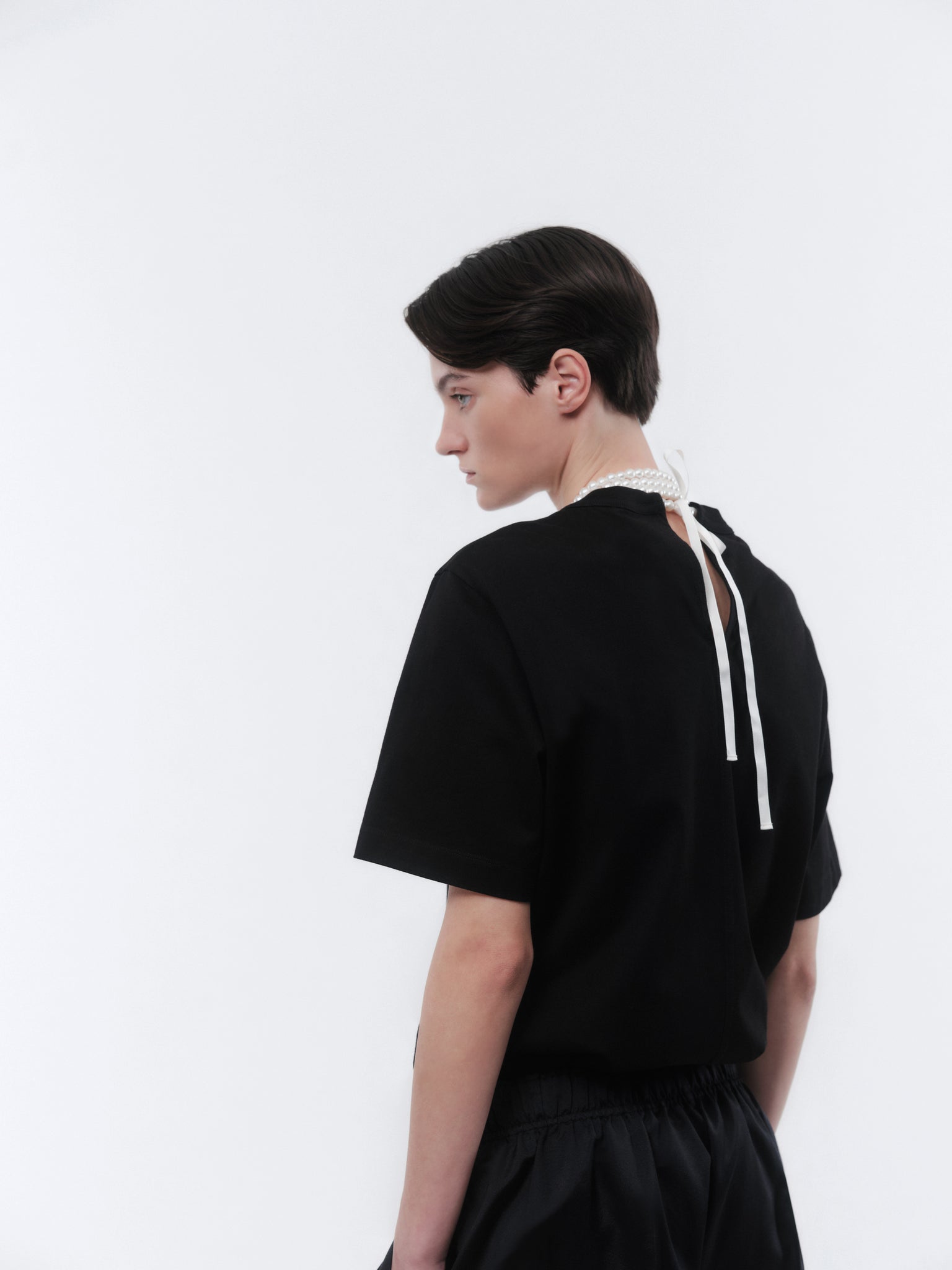 Pearl necklace T-shirt in classic jersey