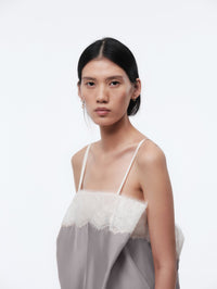 Lingerie top in silk drap