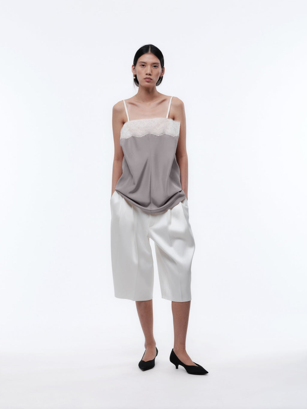 Lingerie top in silk drap