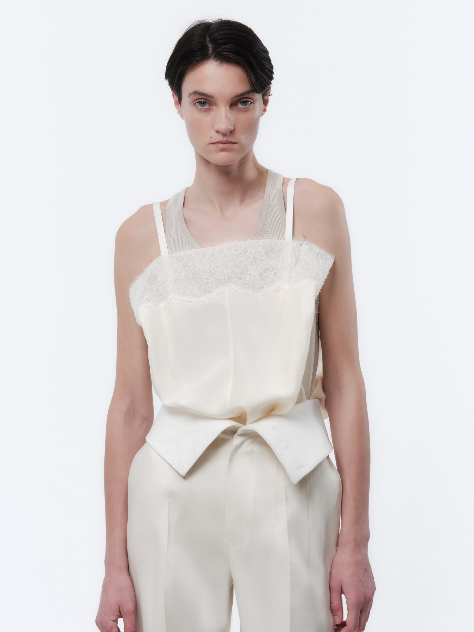 Lingerie top in silk habotai