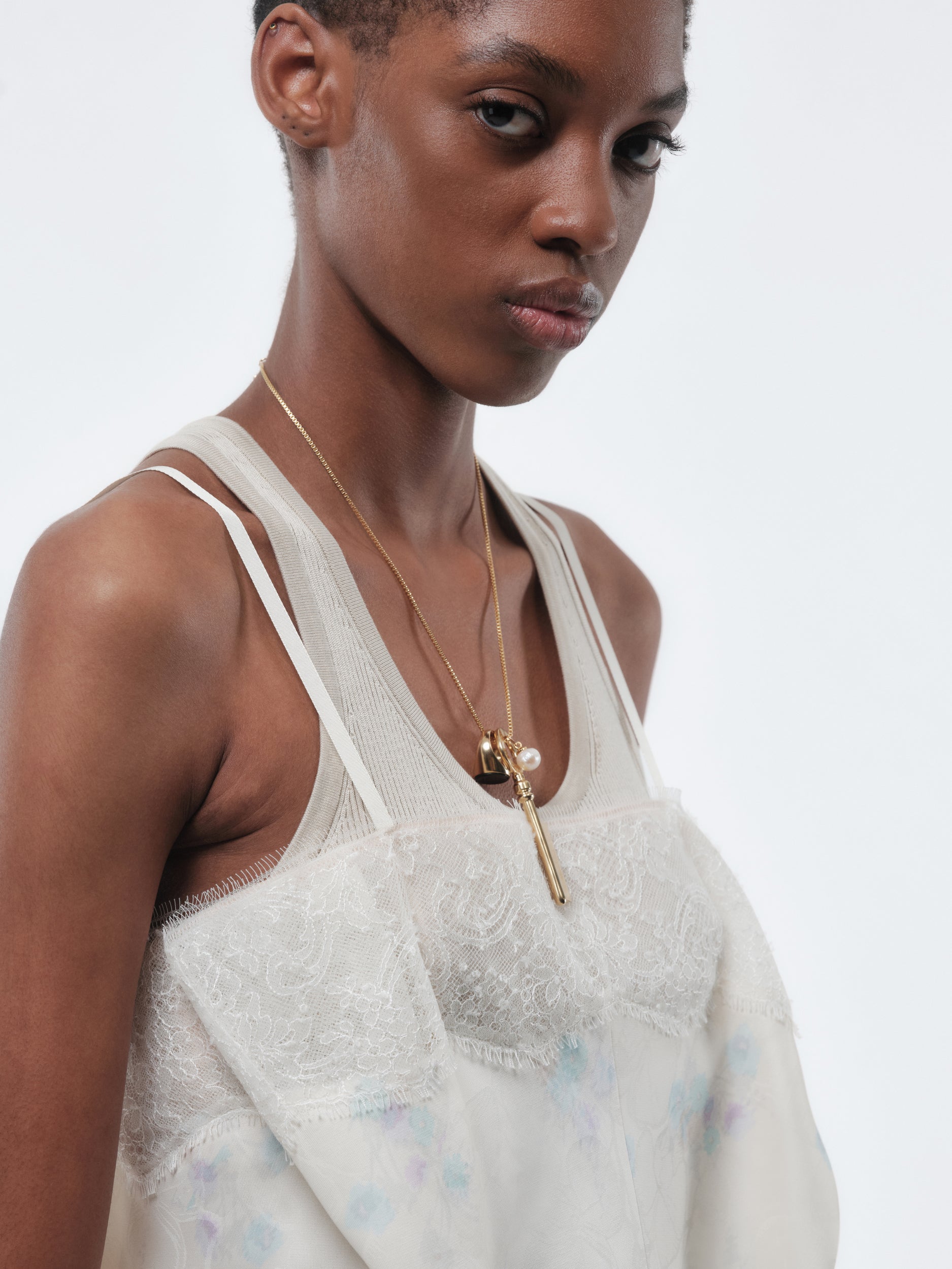 Top lingerie en jacquard imprimé orchidée