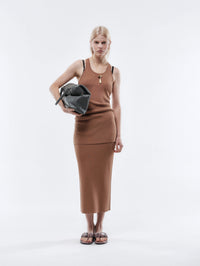 Tank top in silk rib