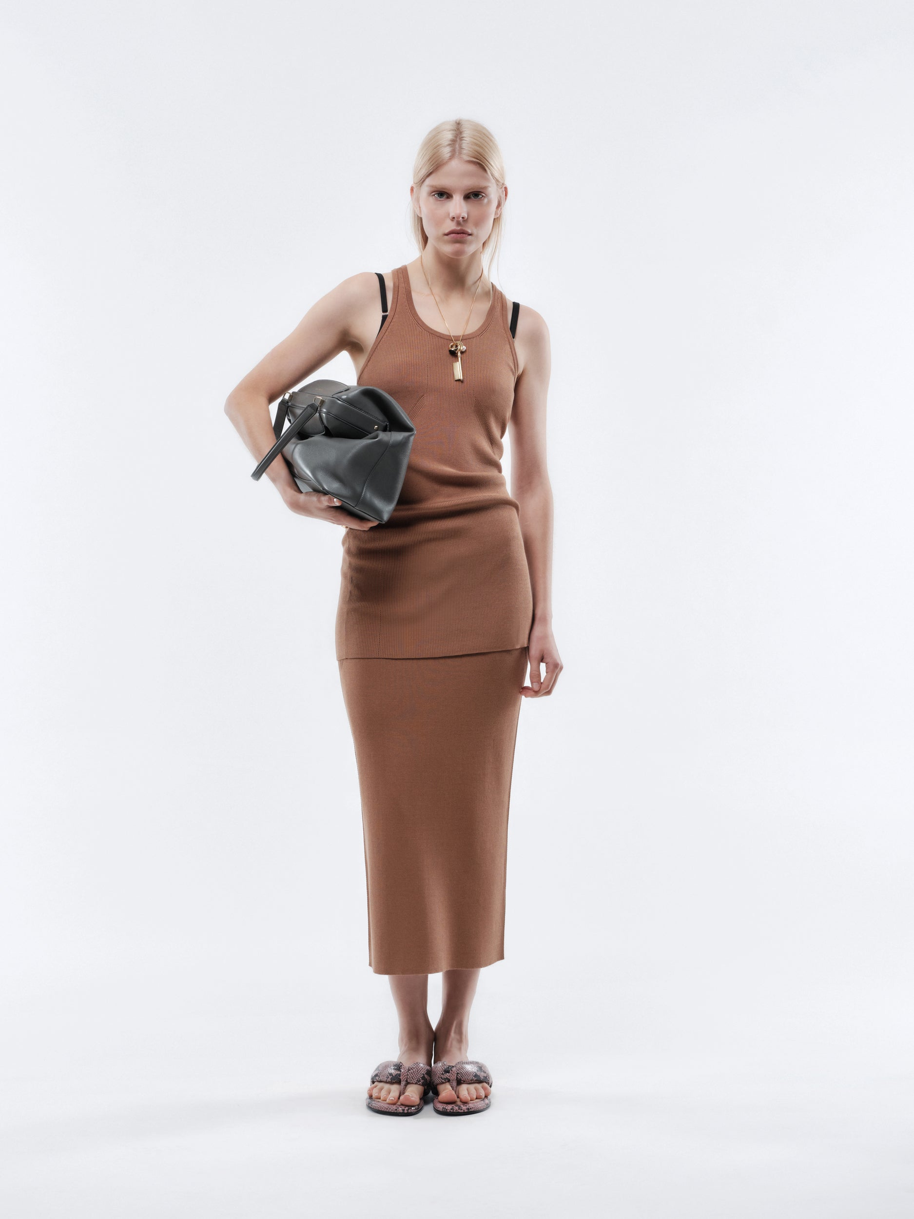 Tank top in silk rib