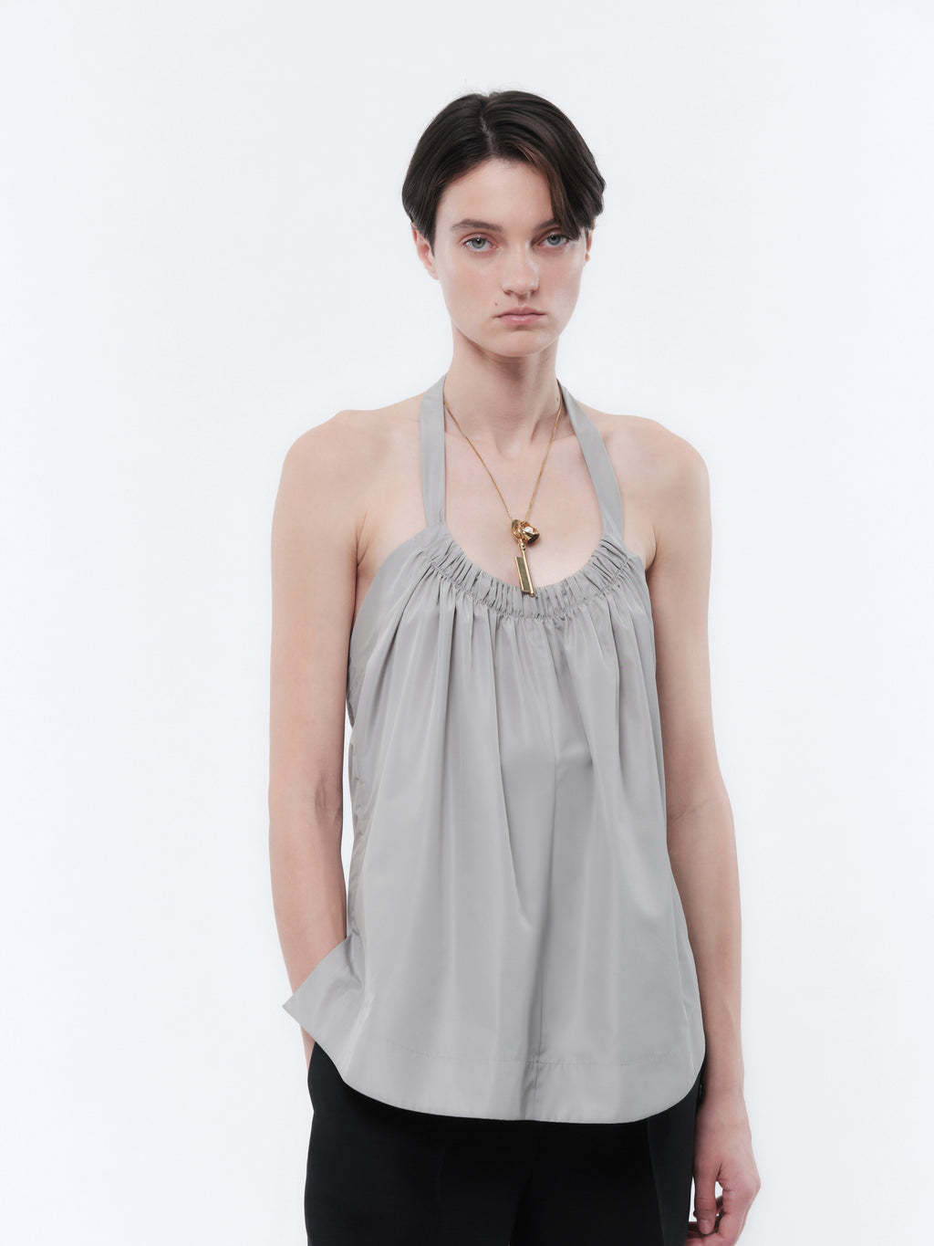 Halter top in silk habotai