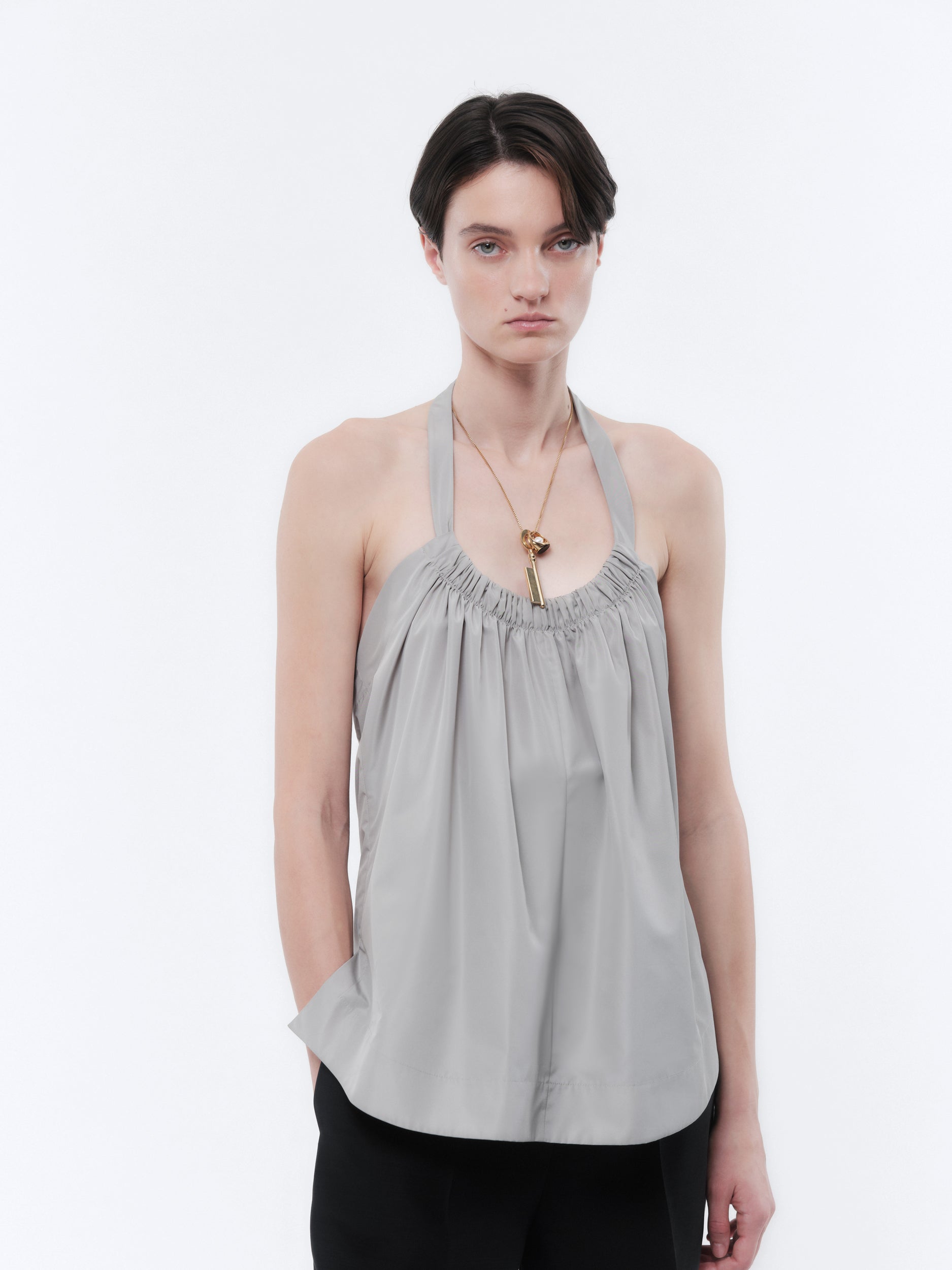 Halter top in silk habotai