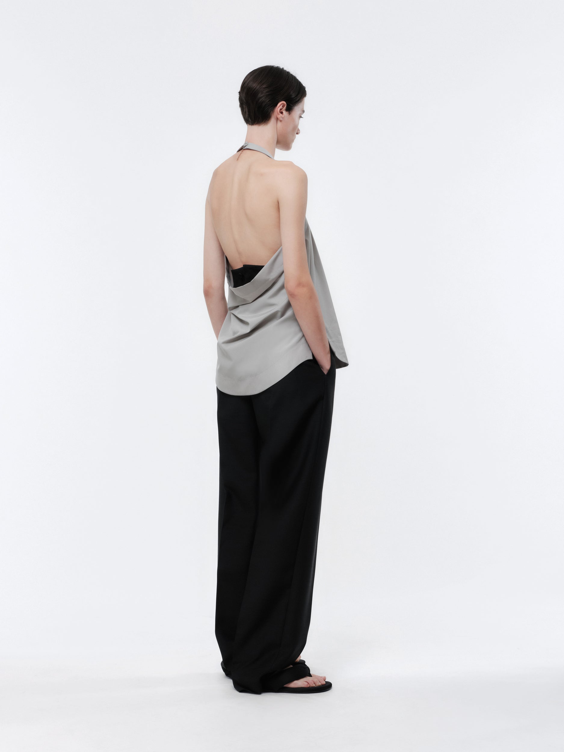 Halter top in silk habotai