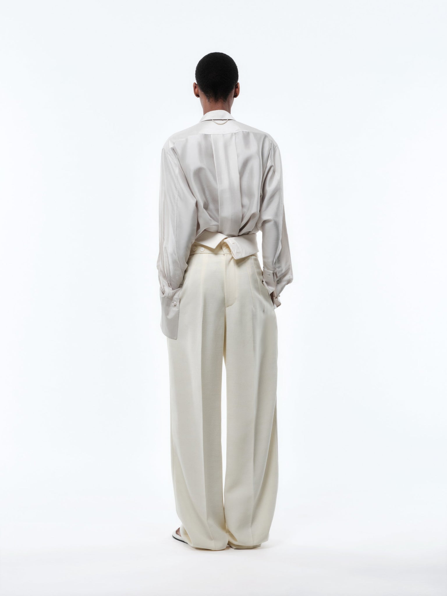 Pantalon orchidée en shantung