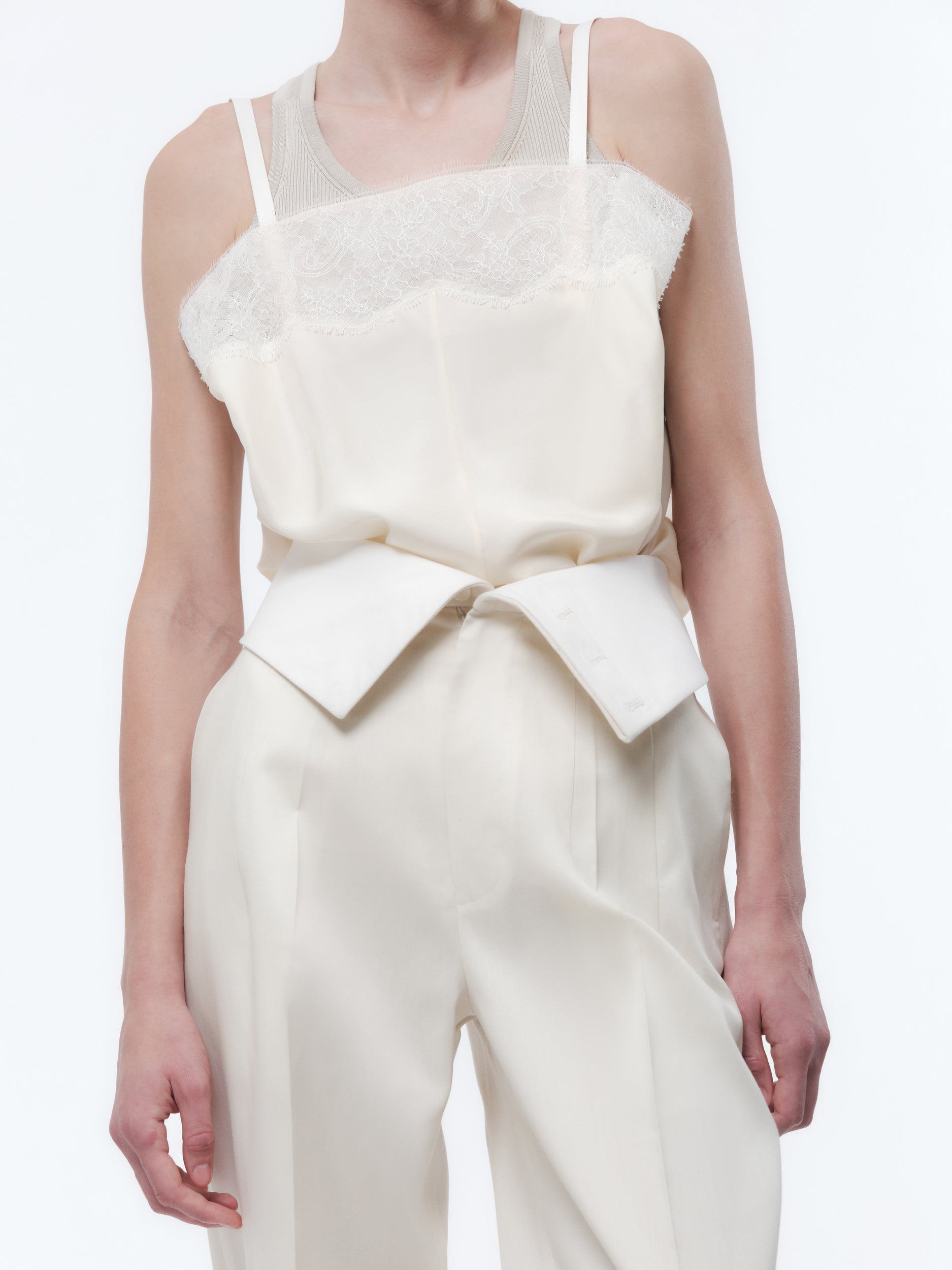 Orchid trousers in silk wool toile