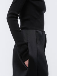 Deconstructed trousers in silk wool couture