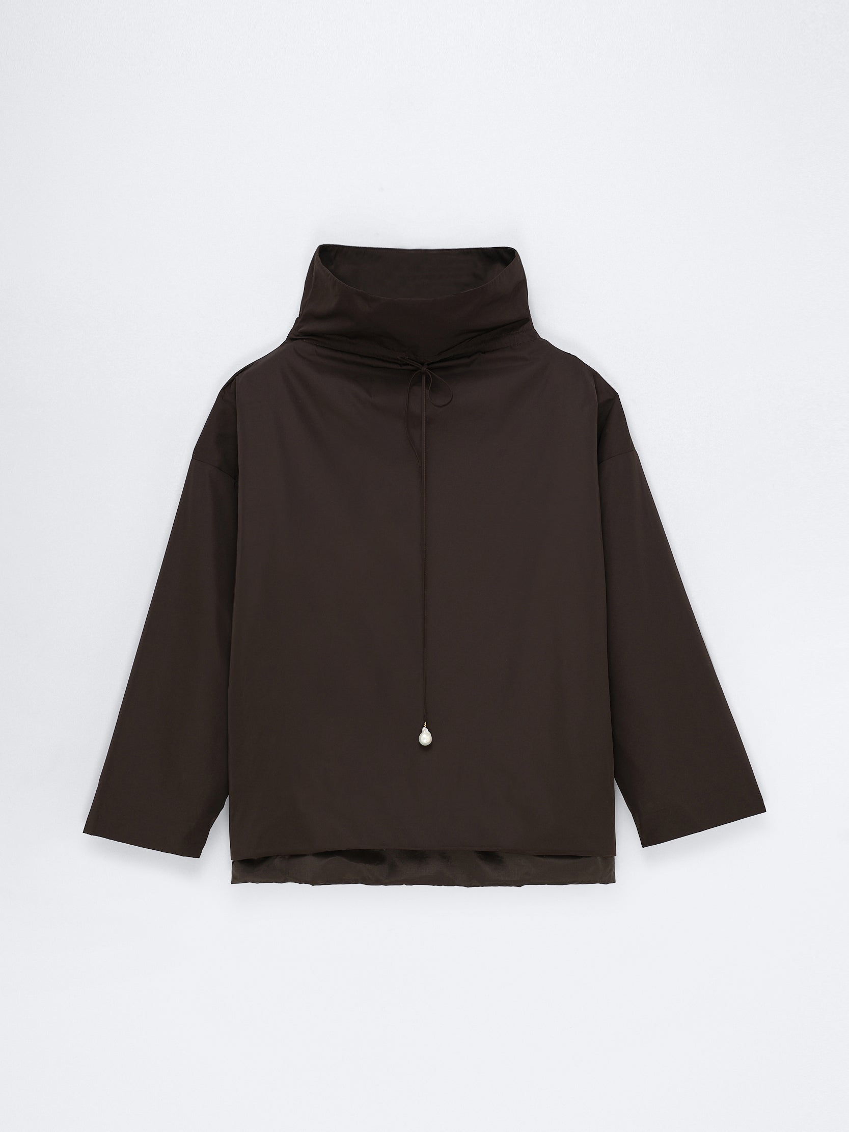 High neck pearl sweater in sport couture