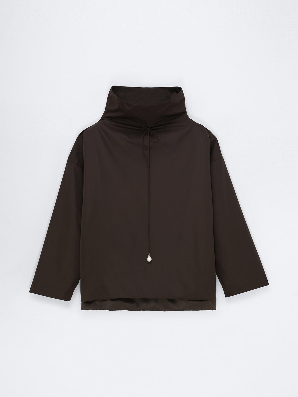 High neck pearl sweater in sport couture