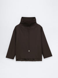 High neck pearl sweater in sport couture