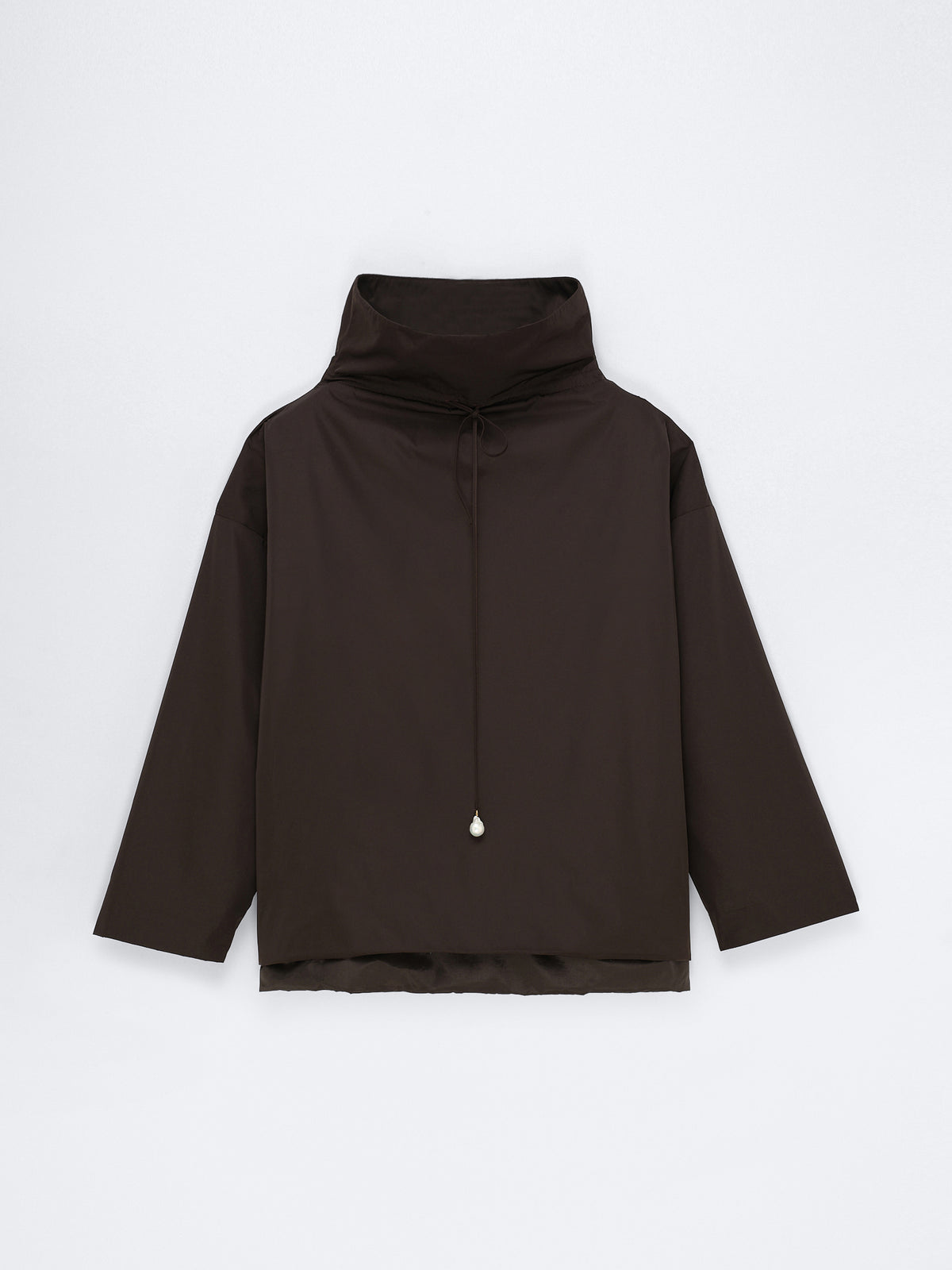 High neck pearl sweater in sport couture