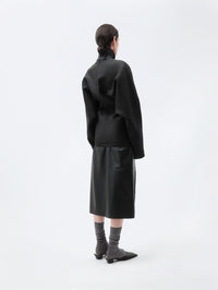 Kimono blouse in silk wool toile
