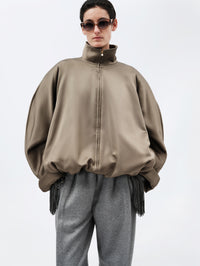 Padded blouson in double silk
