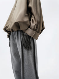 Padded blouson in double silk