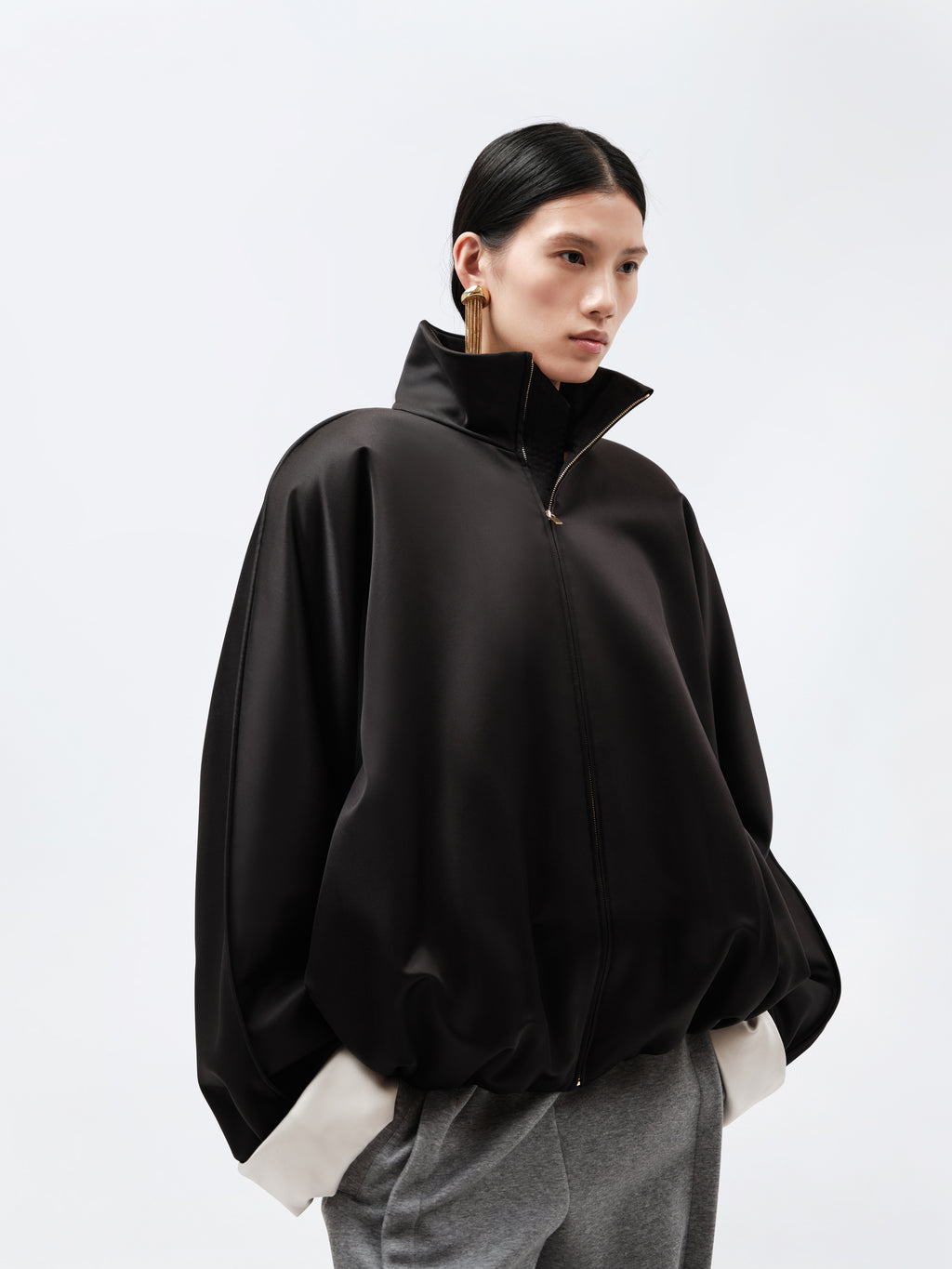 Blouson ouatiné en soie double