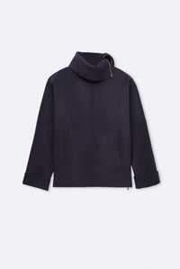 Zipped blouson in winter double face coating